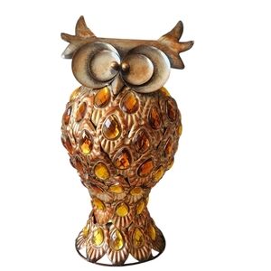 Pier 1 Bronze and Amber Owl Figurine